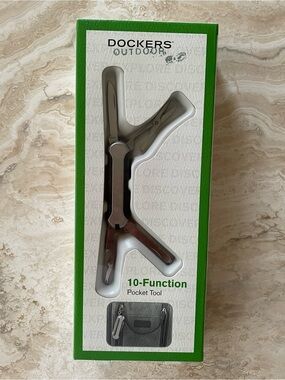 NIB Dockers Outdoor 10-Function Pocket Tool with LED Light, Key Ring, and more
